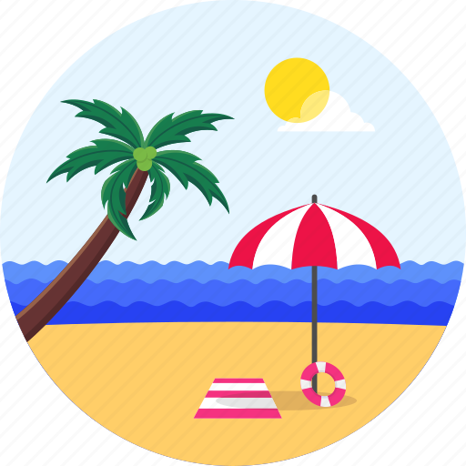 Beach, ocean, palm, summer, surfing, vacation icon - Download on Iconfinder