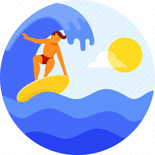 Adventure, male, summer, surfer, surfing, vacation icon - Download on Iconfinder