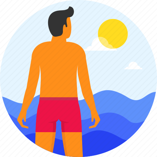 Beach, male, man, ocean, summer, surfer, swimming icon - Download on Iconfinder