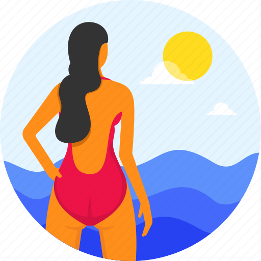 Beach, diver, female, girl, ocean, summer, swimming icon - Download on Iconfinder