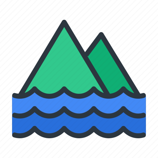 Island, mountain, sea icon - Download on Iconfinder
