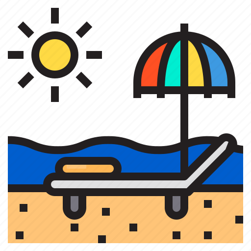 Beach, bed, holiday, summer, sunset icon - Download on Iconfinder