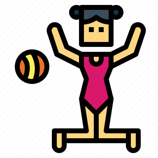 Ball, jumping, play, woman icon - Download on Iconfinder