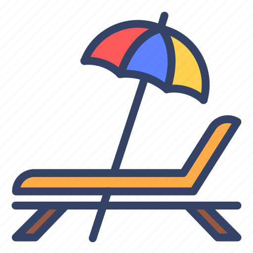 Beach, holiday, summer, sun, sunbed, umbrella, vacation icon - Download on Iconfinder