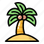tropical, coconut, summer, tree, beach, plant 