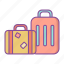 suitcase, briefcase, bag, travel 