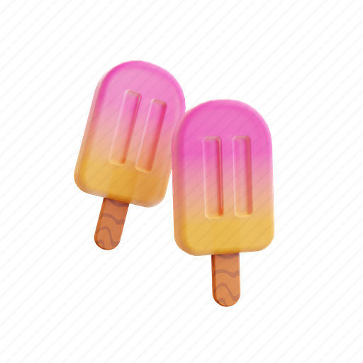 Ice, cream, stick, dessert, sweet, cold, summer 3D illustration - Download on Iconfinder