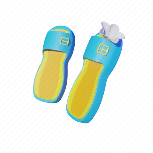 Slippers, sandals, shoe, fashion, beach, slipper, footwear 3D illustration - Download on Iconfinder