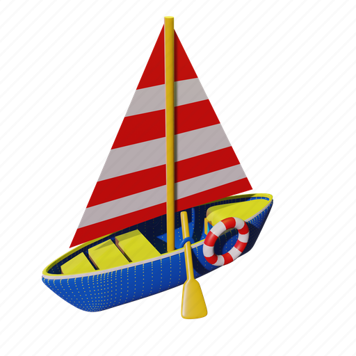 Boat, sail, yacht, travel, ship, cruise, sea 3D illustration - Download on Iconfinder