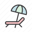beach chair, umbrella, beach, travel, summer