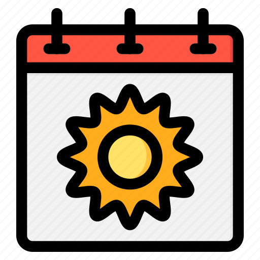 Calendar, sun, summer, weather, season icon - Download on Iconfinder