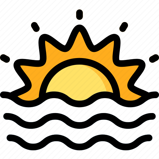Sunset, sunrise, sun, weather, sea icon - Download on Iconfinder