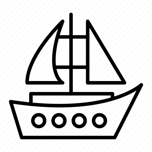 Sailboat, boat, knarr, longship, seafaring icon - Download on Iconfinder