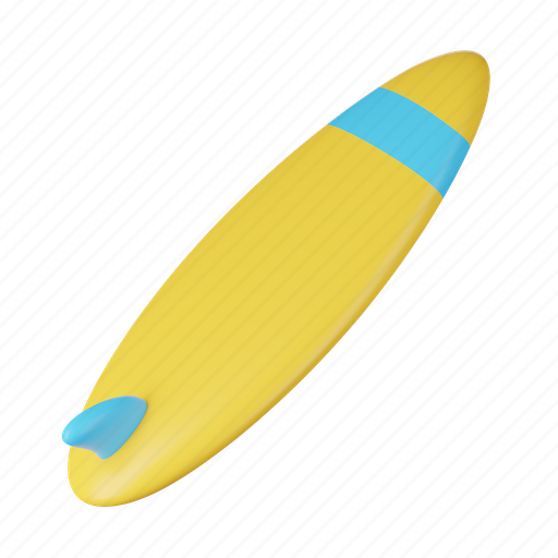 Summer, surfboard 3D illustration - Download on Iconfinder