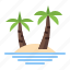 island, palm, beach, holiday 