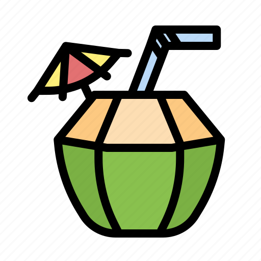 Coconut, coconut drink, beach, summer icon - Download on Iconfinder