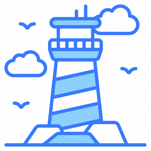 Lighthouse, beacon, tower, seamark, watchtower, building, structure icon - Download on Iconfinder