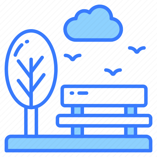 Park, garden, bench, trees, lawn, orchard, nature icon - Download on Iconfinder