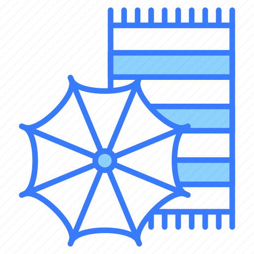 Umbrella, mat, rug, sunshade, beach, accessory, equipment icon - Download on Iconfinder