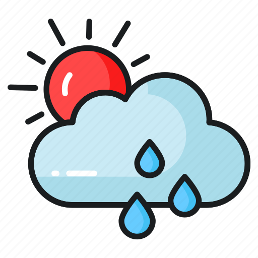 Weather, rain, rainy, cloud, sun, drops, drizzle icon - Download on Iconfinder