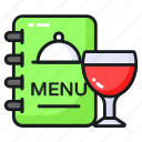 menu, card, food, book, drink, glass, content, booklet