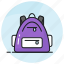 backpack, bag, knapsack, satchel, haversack, rucksack, packsack 