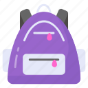 backpack, bag, knapsack, satchel, haversack, rucksack, packsack
