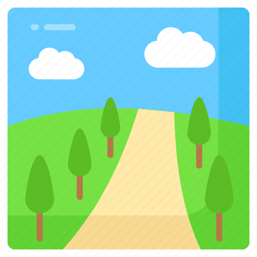 Landscape, nature, scenery, outdoors, field, valley, trees icon - Download on Iconfinder