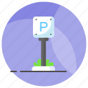 parking, pole, stand, guidepost, signage, signpost, parking board