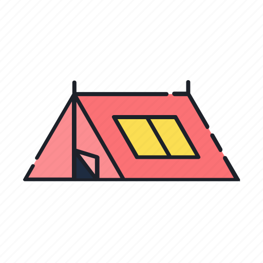 Tent, camping, outdoor, camp, campfire, travel, adventure icon - Download on Iconfinder