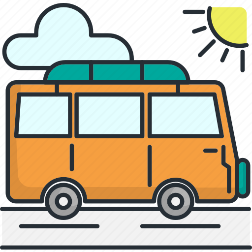 Beach, holiday, summer, traveling, vacation, van, winter icon - Download on Iconfinder