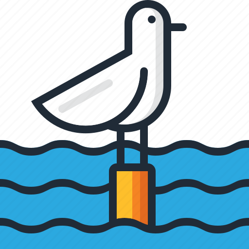 Beach, ocean, sea, seagull, summer, vacation, water icon - Download on Iconfinder