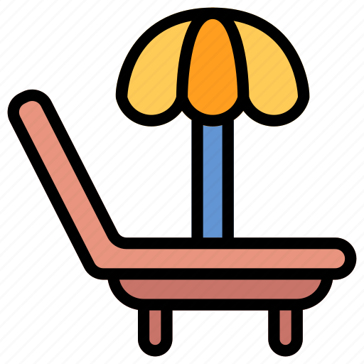 Beach, chair, relax, relaxed, sunshade icon - Download on Iconfinder