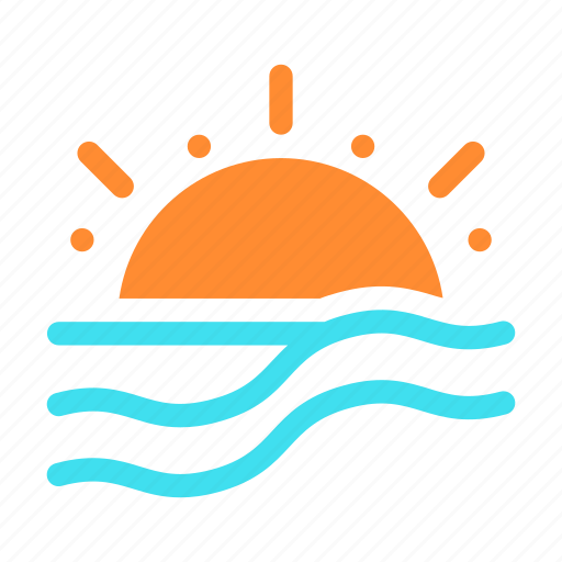 Sea, ocean, beach, sun, water, tide, wave icon - Download on Iconfinder