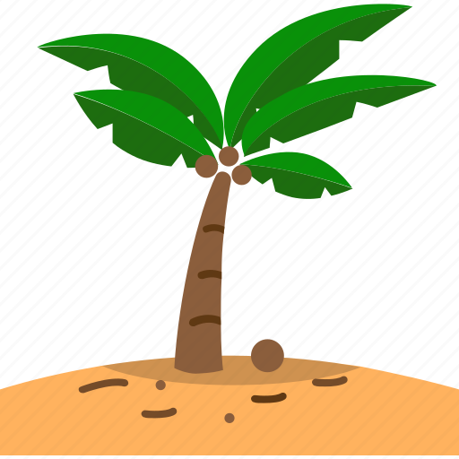 Beach, coconut, coconut tree, fresh, sand, sea, summer icon - Download on Iconfinder