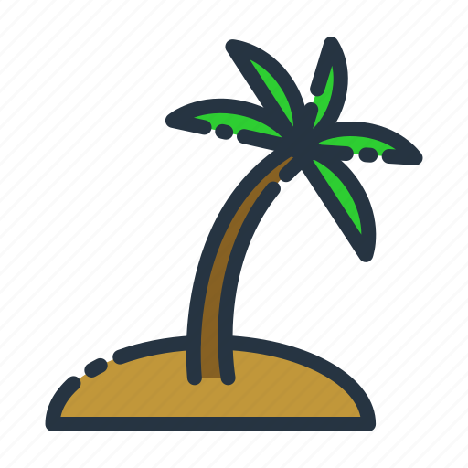 Beach, coconut, holiday, summer, tree, vacation icon - Download on Iconfinder