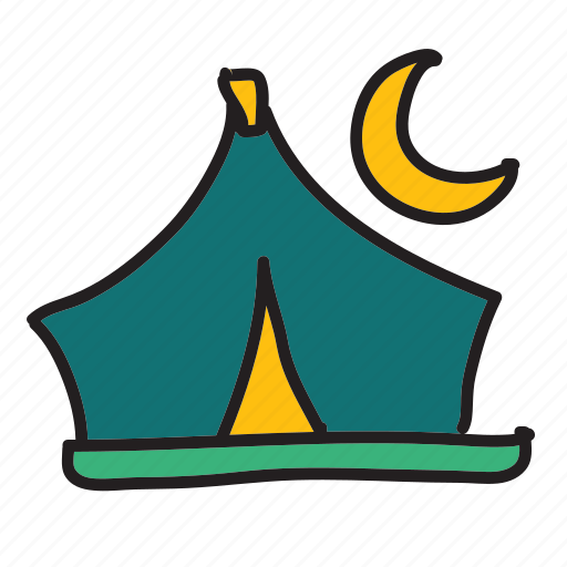 Camping, moon, summer, tent icon - Download on Iconfinder