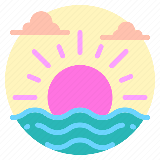 Beach, holiday, sea, summer, sun, sunset sunrise, vacation icon - Download on Iconfinder