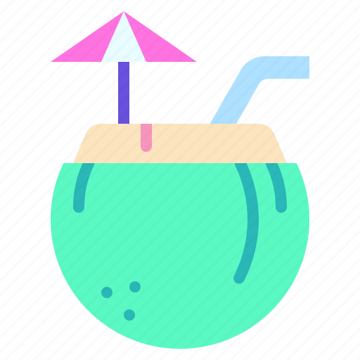Beach, coconut drink, fruit, holiday, summer, tropical drink, vacation icon - Download on Iconfinder