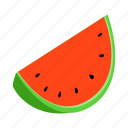 food, fruit, healthy, isometric, red, slice, watermelon
