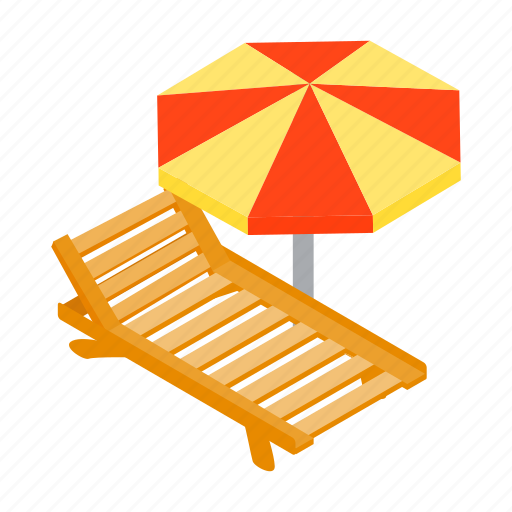 Beach, isometric, lounge, relaxation, summer, travel, umbrella icon - Download on Iconfinder