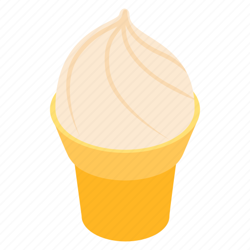 Brulee, cone, cream, creme, dessert, isometric, sweet icon - Download on Iconfinder