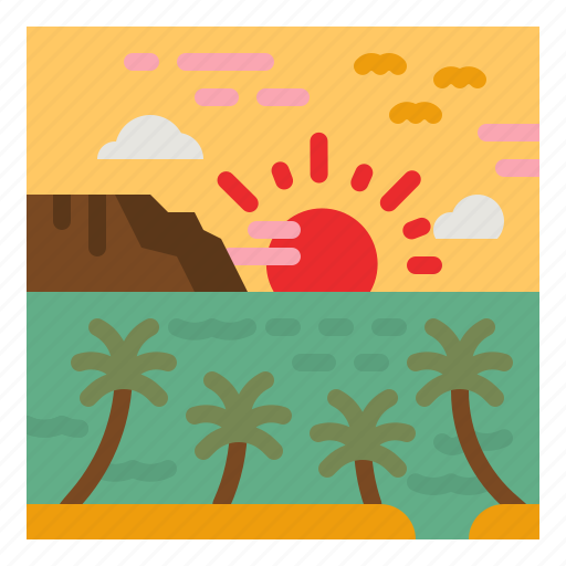 Sunset, sea, summer, hawaii, island icon - Download on Iconfinder