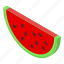 watermelon, slice, isometric 