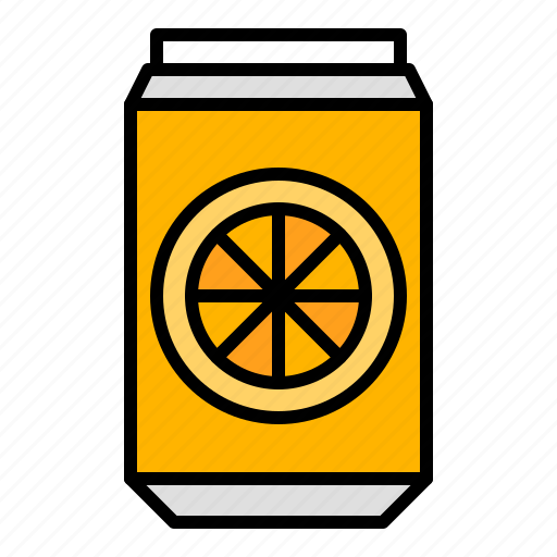 Beverage, can, orange, party, soft drink, summer icon - Download on Iconfinder