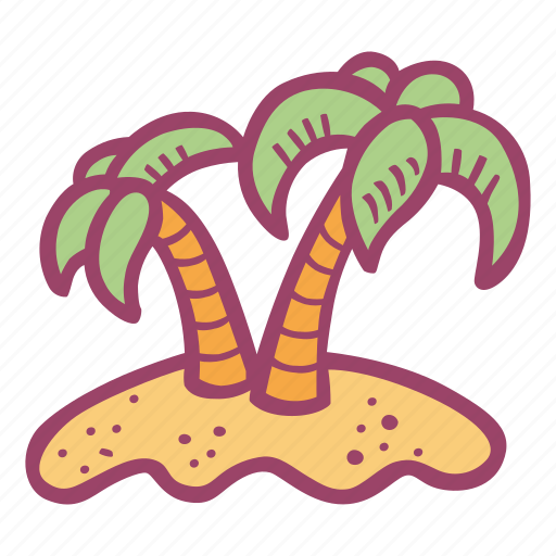 Beach, island, palm trees, sea, summer icon - Download on Iconfinder