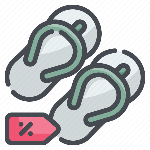 Sandals, flip, flops, slippers, footwear, discount icon - Download on Iconfinder