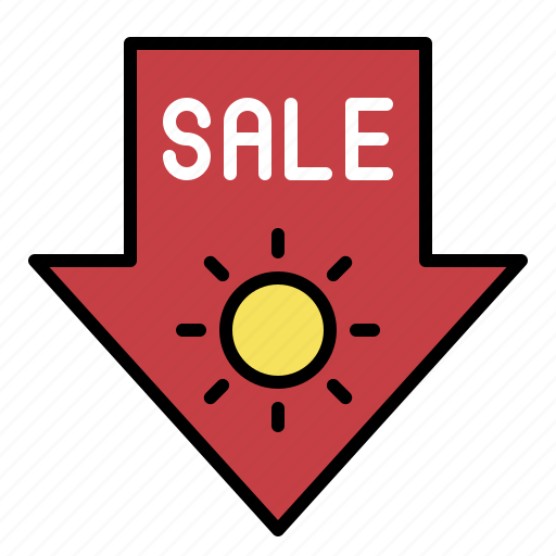 Arrow, sale, sign, sticker, summer, sun icon - Download on Iconfinder