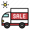 delivery, sale, summer, truck, vehicle