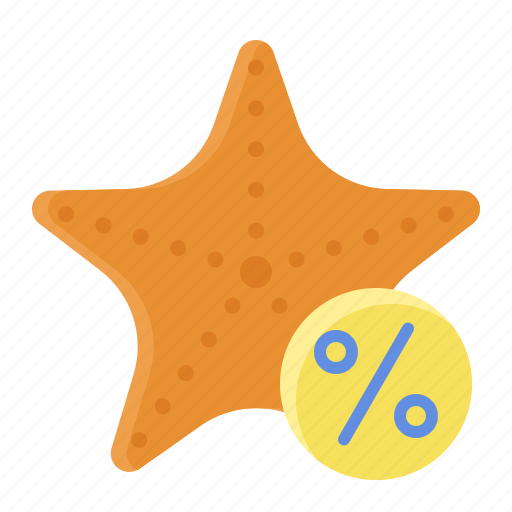 Discount, sale, starfish, summer, vacation icon - Download on Iconfinder